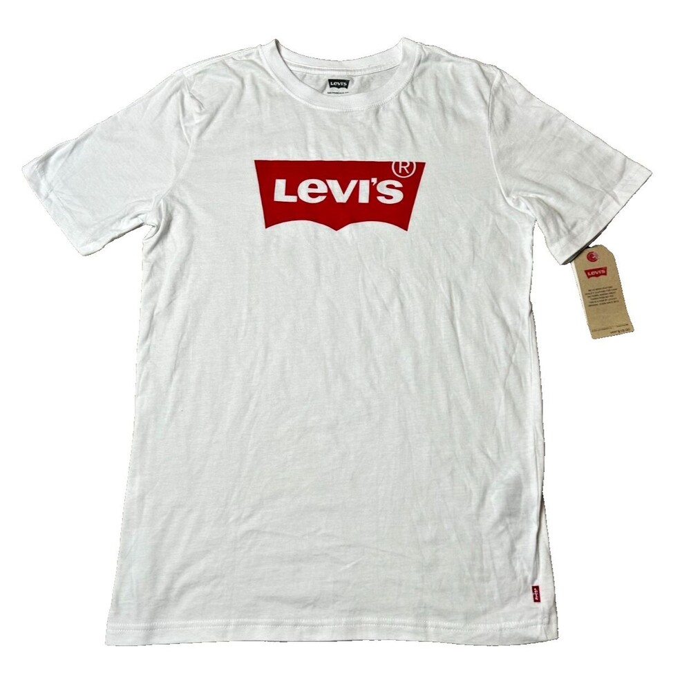 New Levi's Boys Logo Tee T-Shirt - Size XL (13-15 yrs) - White